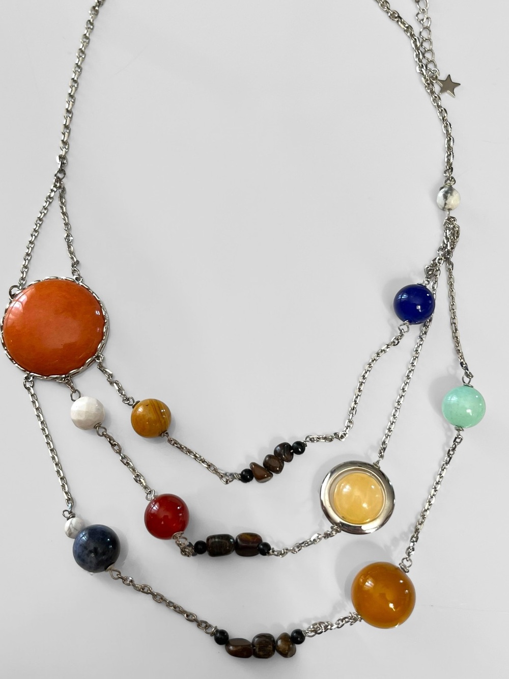 Think Geek Solar Orbit Gemstone Multi Strand Necklace